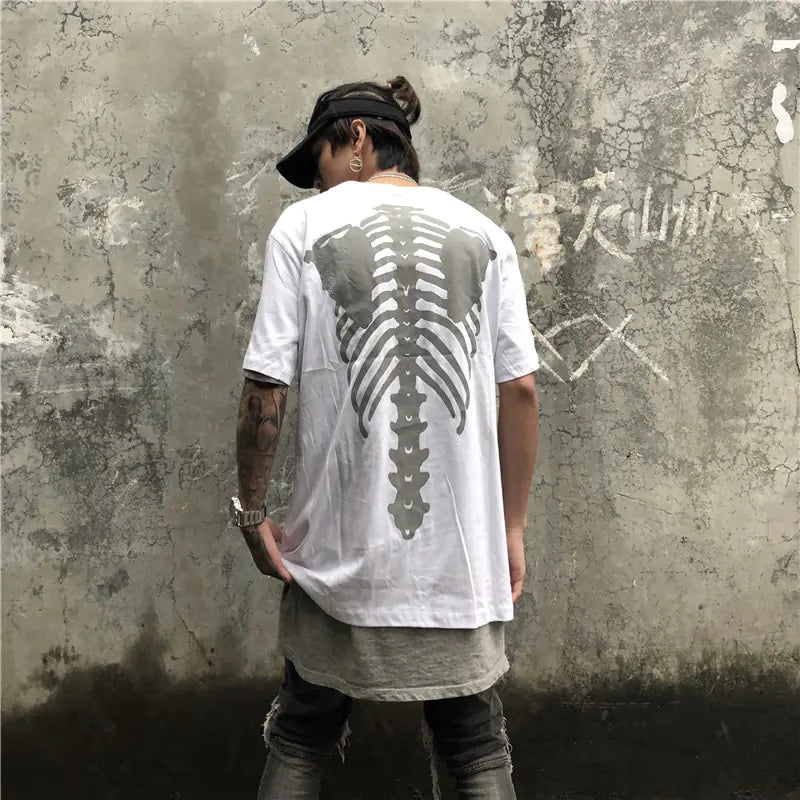 3M Reflective Skeleton Graphic Loose T-Shirt