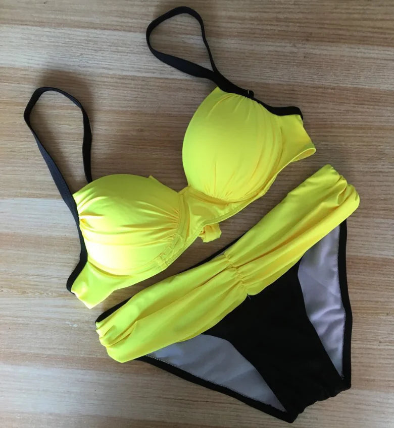 Candy Color Bikini Swimsuit Set