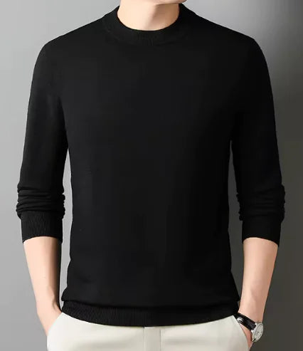 Men's Round-neck Long-sleeved Knitted Sweater