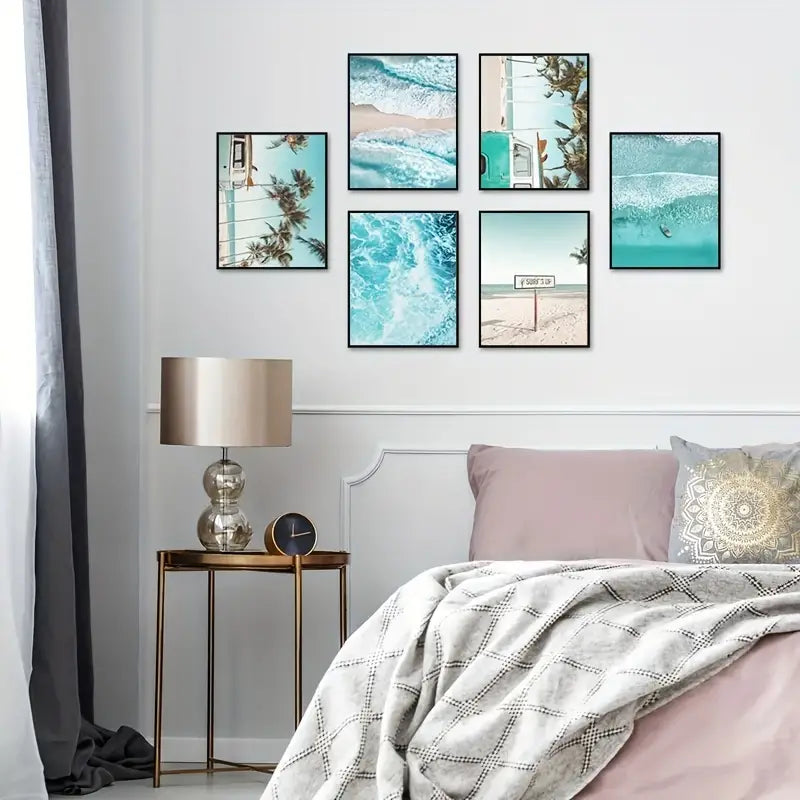 6pcs 7.9x11.8in Decorative Beach Wall Art Set