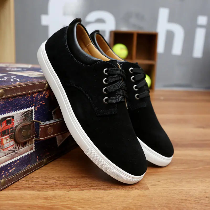 Leather Casual Sneakers (Men's Genuine Leather Shoes)