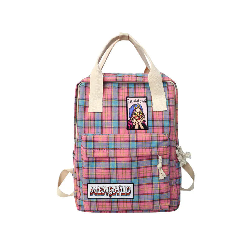 Vintage Plaid Art Style Women's Tote & Backpack