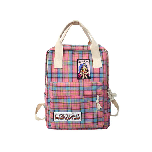 Vintage Plaid Art Style Women's Tote & Backpack