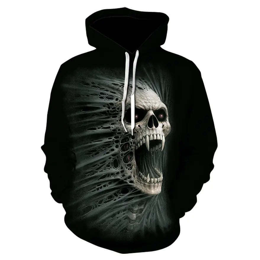 3D Digital Print Skeleton Men’s Loose Sweatshirt
