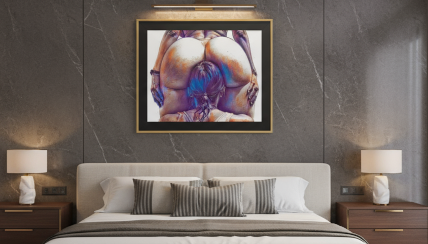 Erotic Art on Enhanced Matte Paper Framed Poster (in)