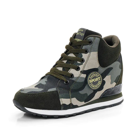 New Spring Autumn Camouflage Canvas Sneakers for Women