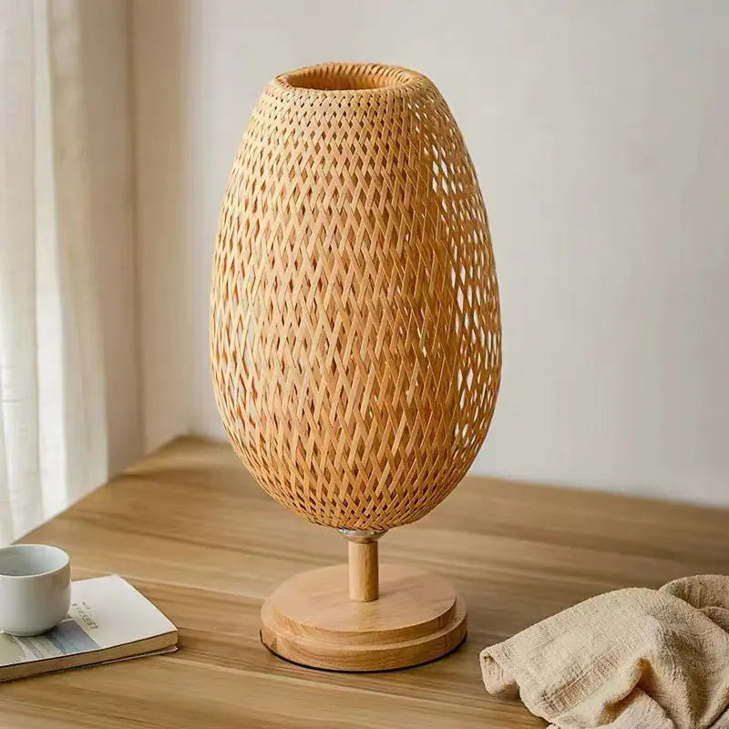 New Chinese Style Wooden Bedside Lamp for Home Decor