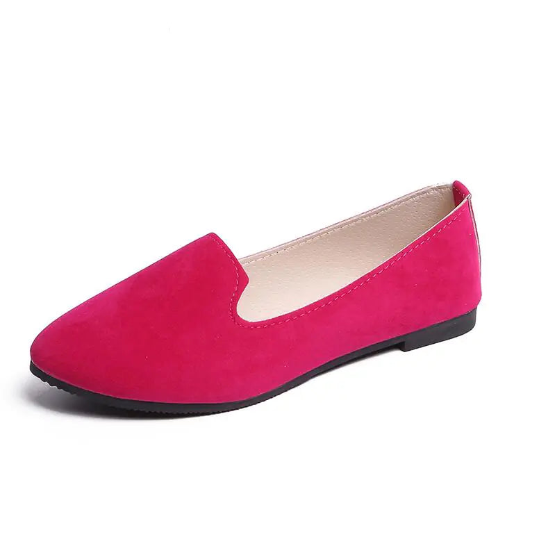 Women's Flat Shoes - Comfortable Candy Color Work Footwear