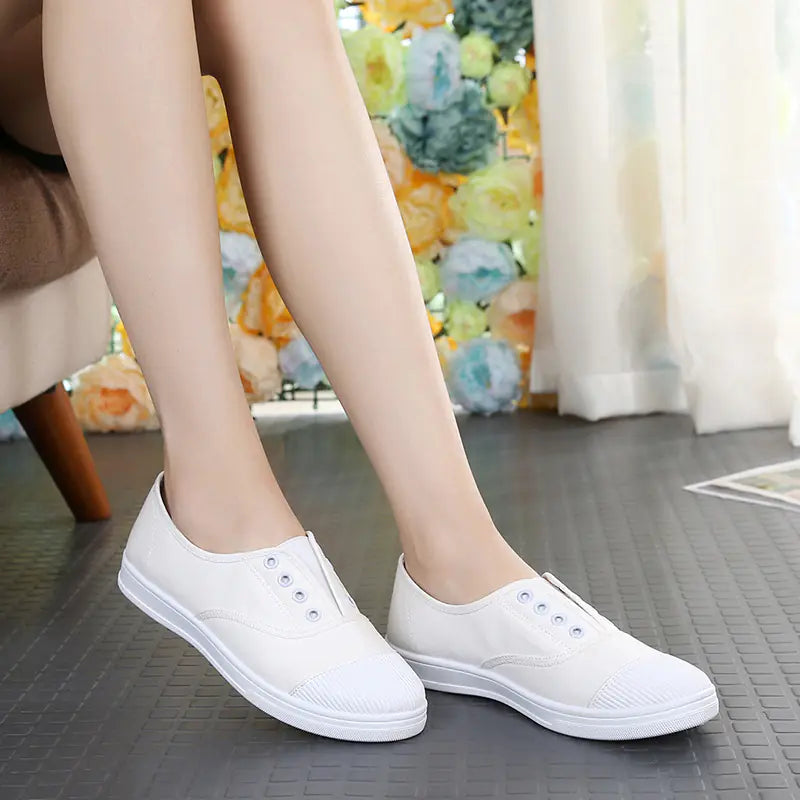 Low Top Canvas Slip-On Sneakers