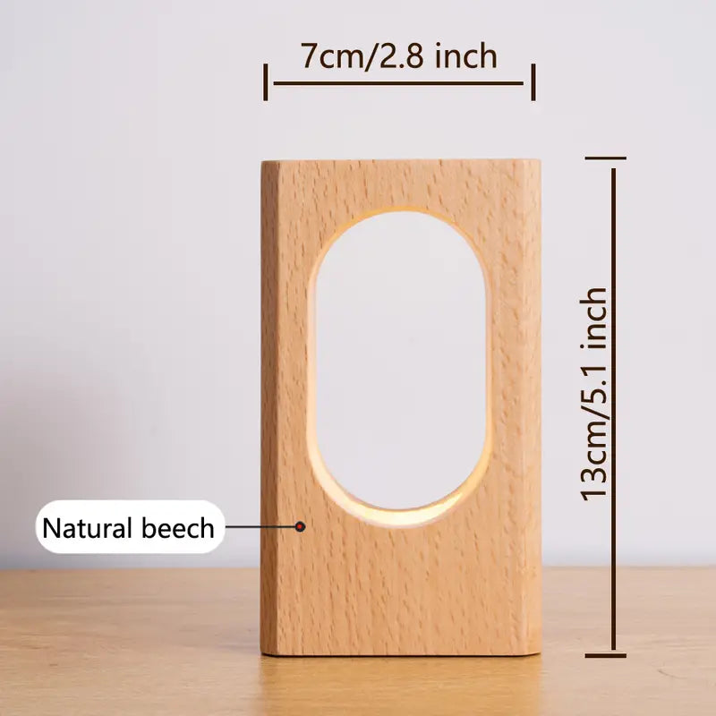 LED Wood Desk Lamp - Dimmable Night Light Decor
