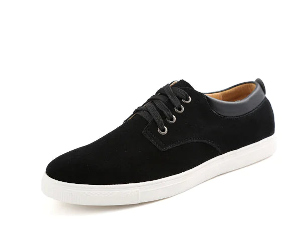 Leather Casual Sneakers (Men's Genuine Leather Shoes)