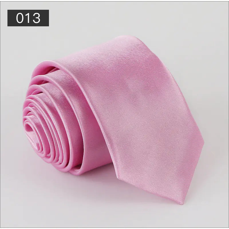 Solid Color Narrow Shiny Tie for Men - Wholesale Stock