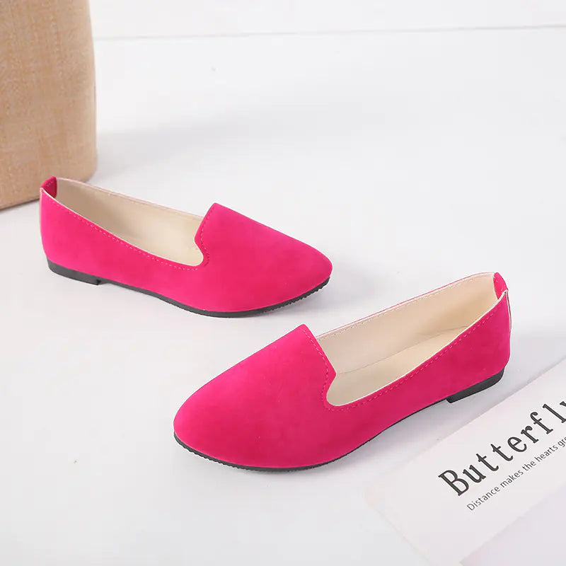 Women's Flat Shoes - Comfortable Candy Color Work Footwear