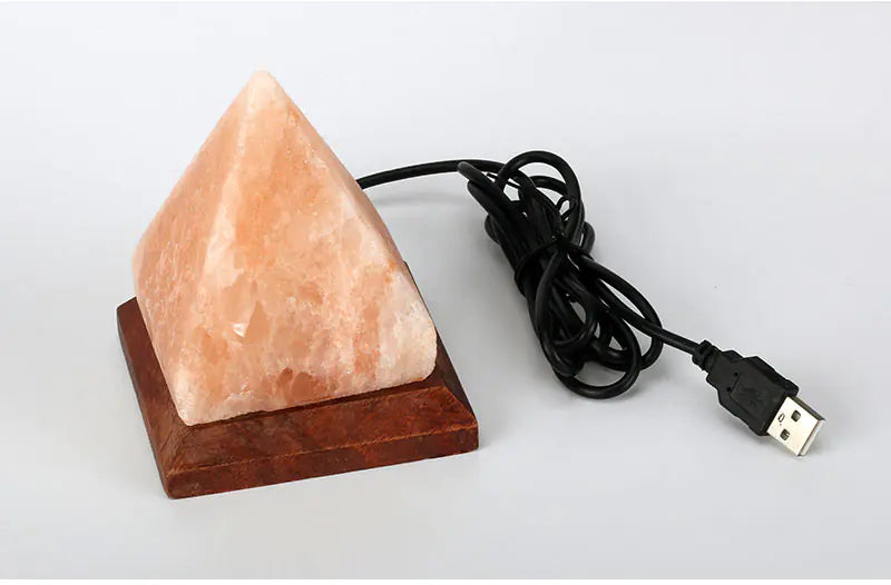 Himalayan Crystal Salt Lamp Pyramid Night Light Decor