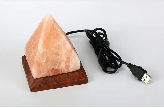 Himalayan Crystal Salt Lamp Pyramid Night Light Decor
