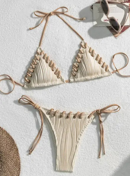 Sexy Solid Color Bikini Set