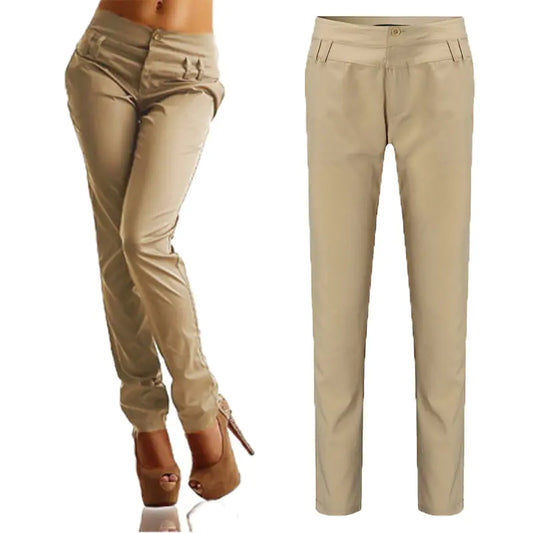 High-Waisted Casual Trousers