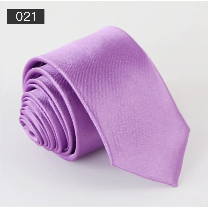 Solid Color Narrow Shiny Tie for Men - Wholesale Stock