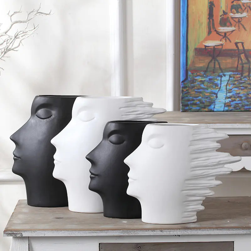 Nordic Modern Minimalist Home Decor Abstract Face Vase