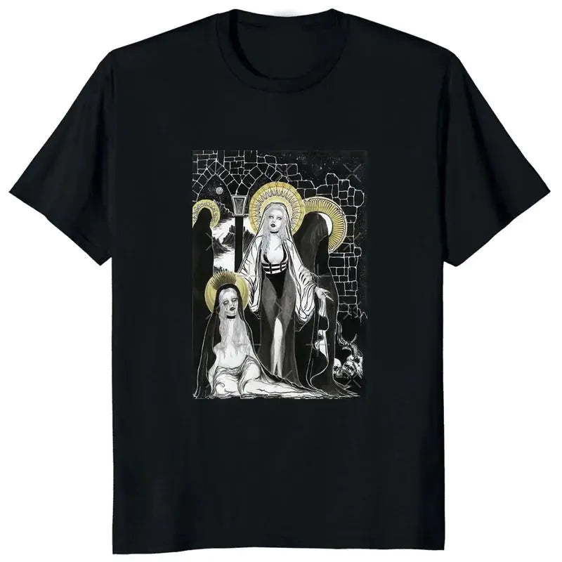 Vintage Devil Unholy Nun Graphic T-Shirt - Plus Size