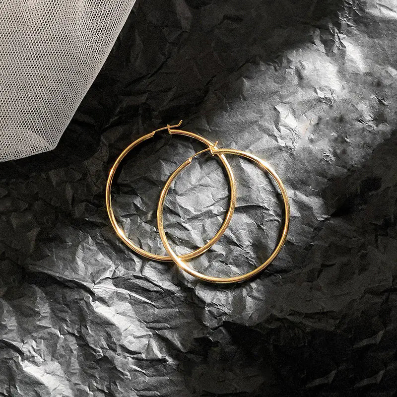 14K Gold-Plated Oversized Circle Hoop Earrings