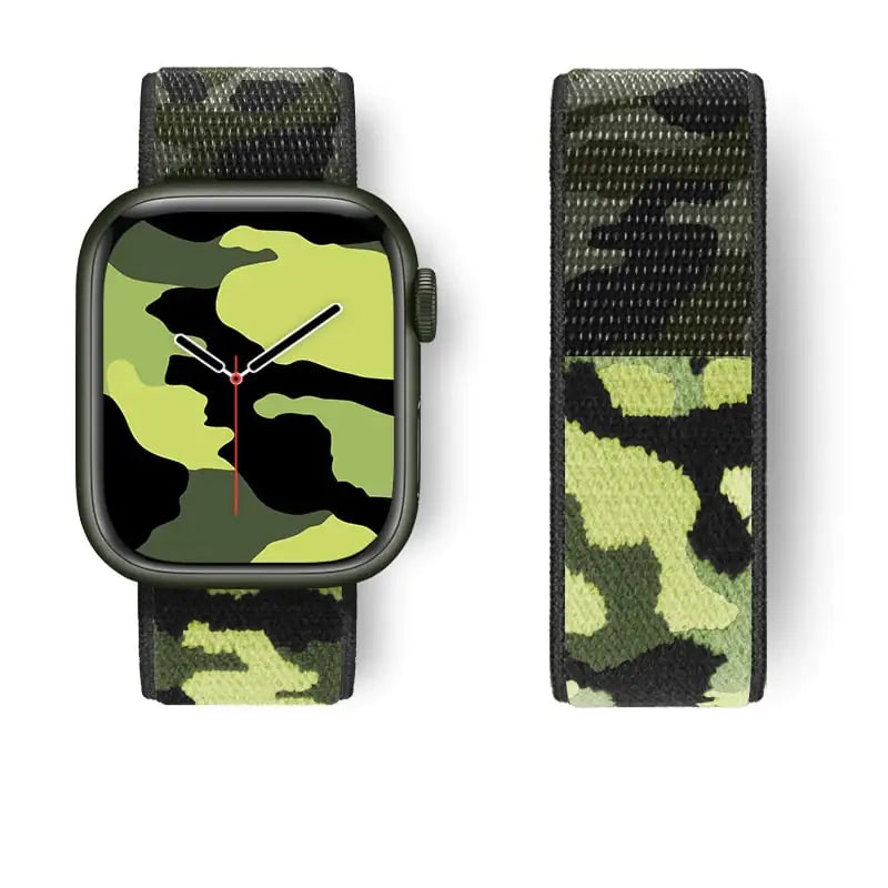 Woven Camouflage Nylon Loop Sports Watch Strap