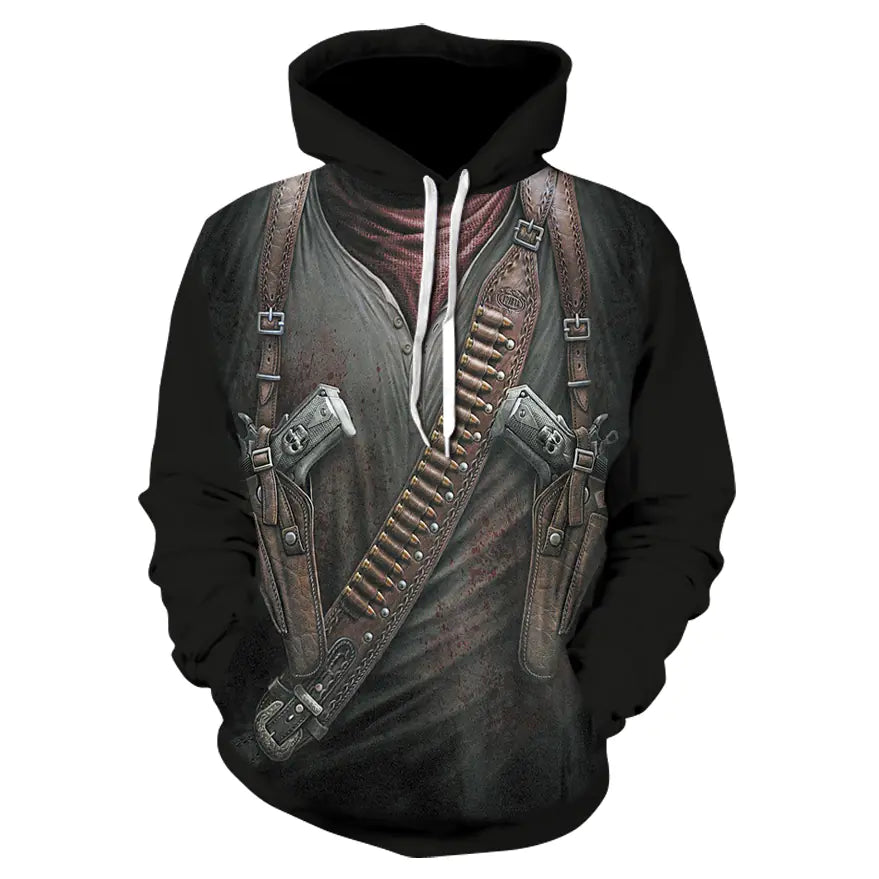 3D Digital Print Skeleton Men’s Loose Sweatshirt