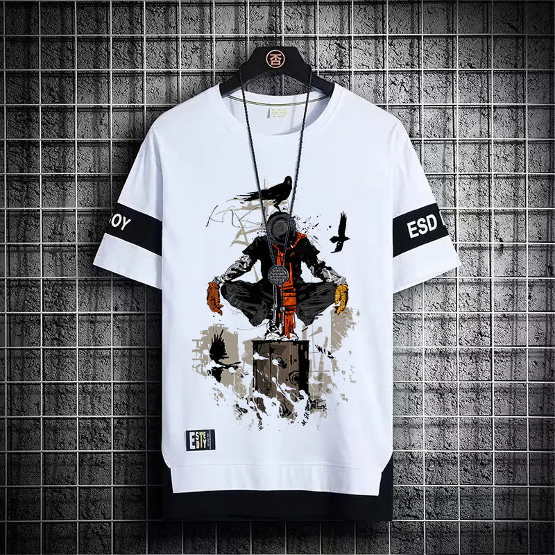 Men's Summer Short Sleeve Graphic T-Shirts (Japan Fashion)