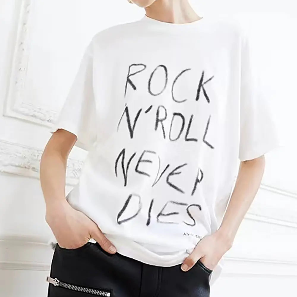 Vintage O-neck Graphic Print T-Shirt for Women