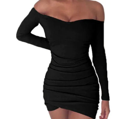 Long Sleeve Off-Shoulder Bodycon Dress