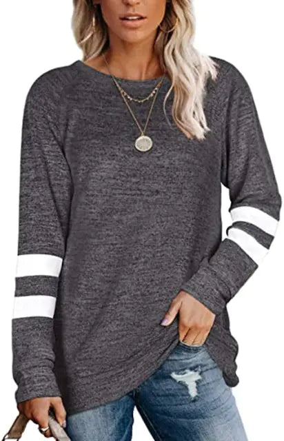 2025/2026 Women's Casual Loose Round Neck Long Sleeve T-Shirt