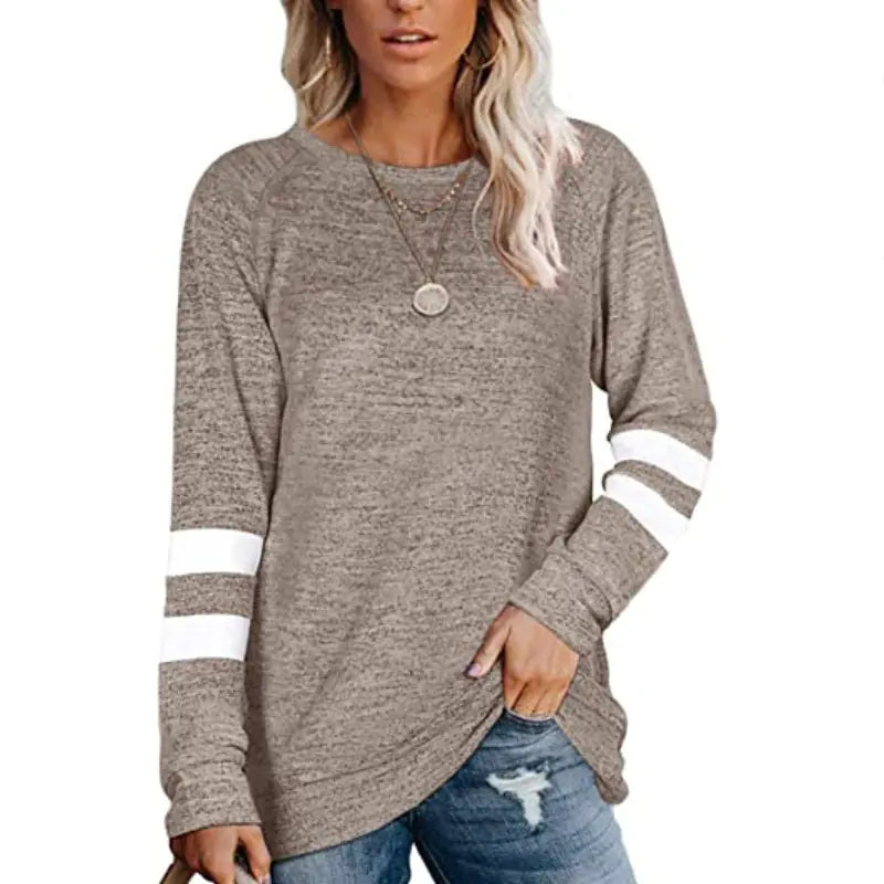 2025/2026 Women's Casual Loose Round Neck Long Sleeve T-Shirt