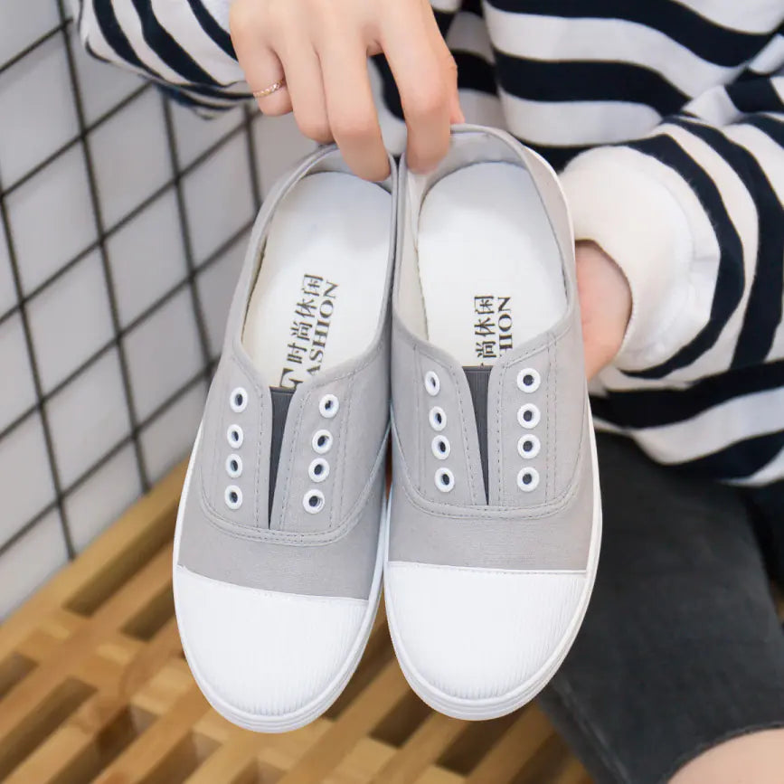 Low Top Canvas Slip-On Sneakers