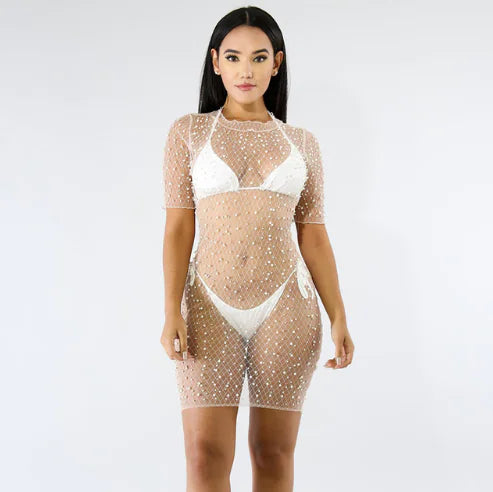 Sheer Perspective Skirt, Mesh Dress