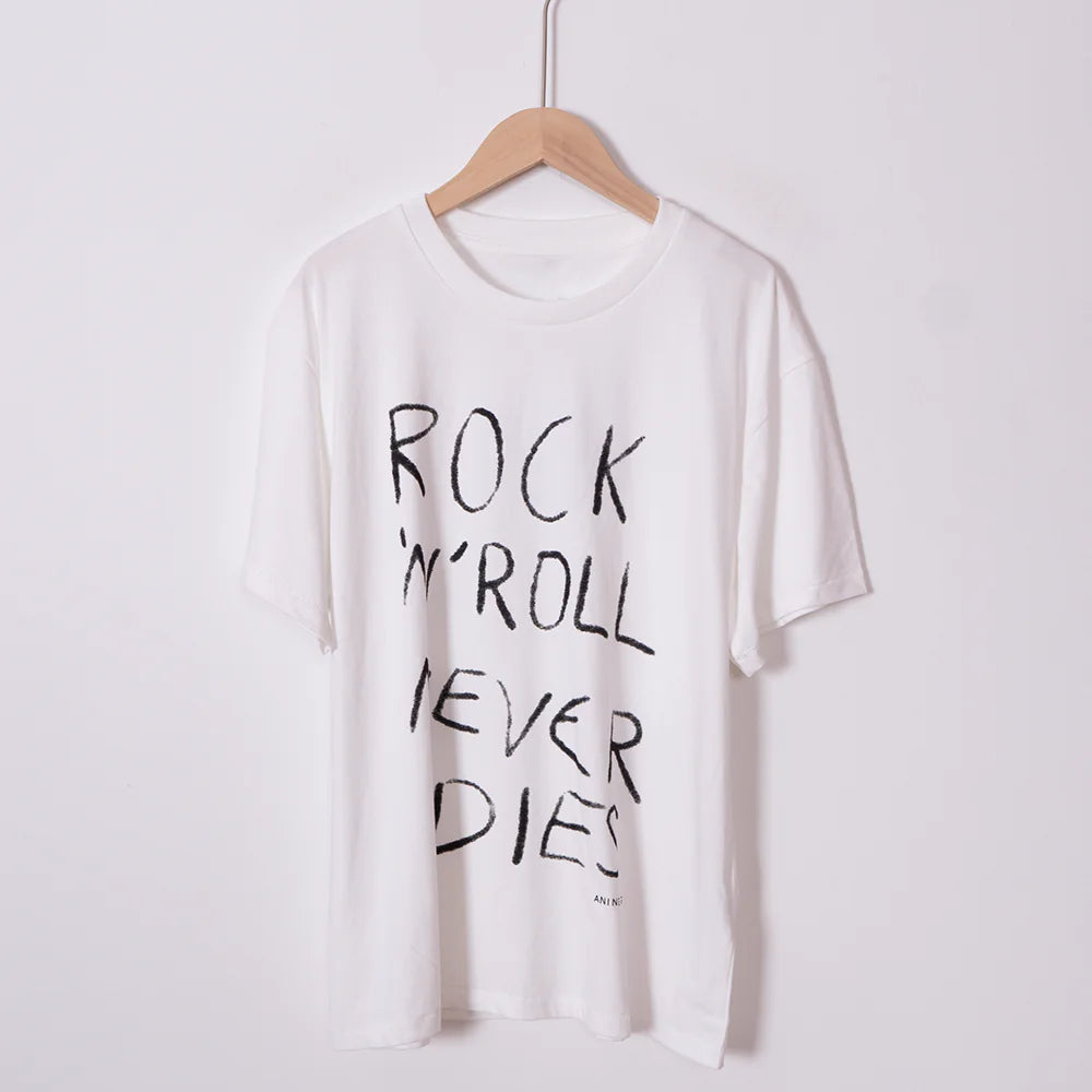 Vintage O-neck Graphic Print T-Shirt for Women