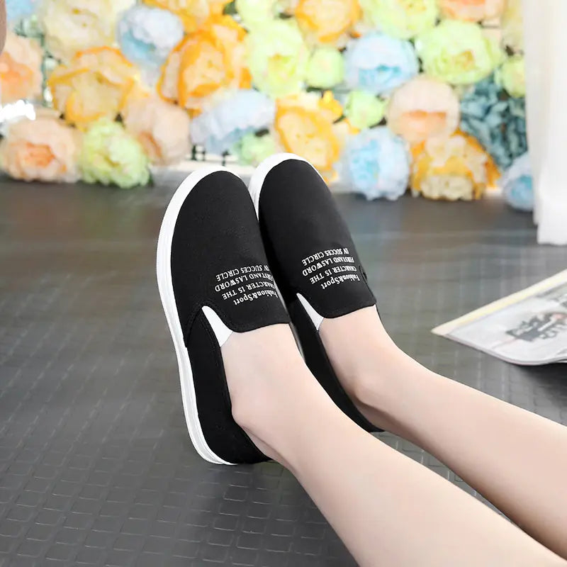 Low Top Canvas Slip-On Sneakers