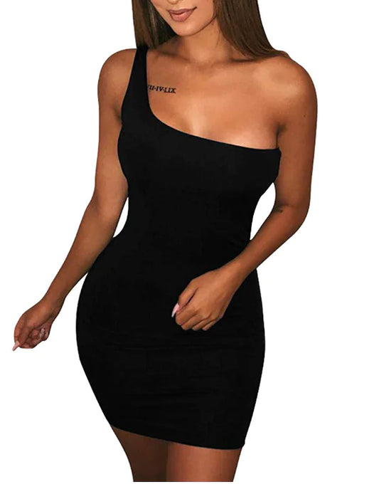 One-Shoulder Long Sleeve Dress