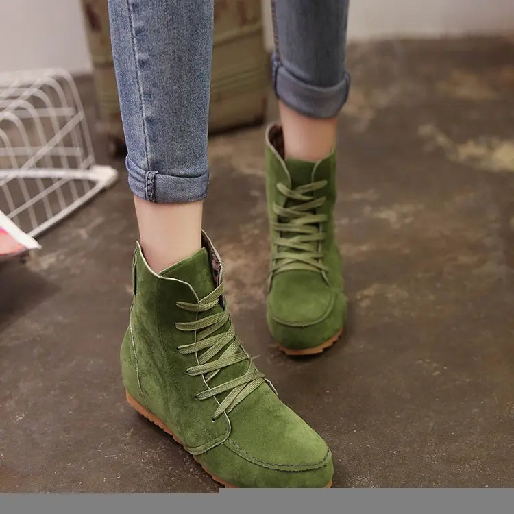 Solid Color Ankle Boots, Martin Boots, Flat Shoes