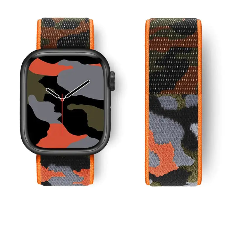 Woven Camouflage Nylon Loop Sports Watch Strap