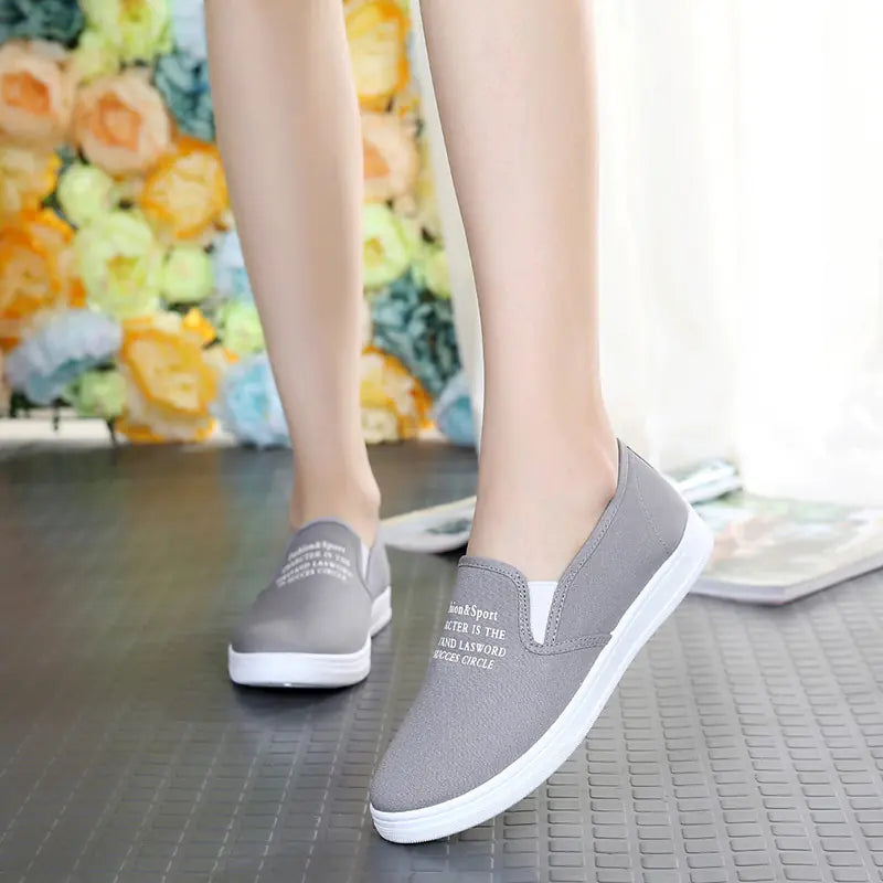 Low Top Canvas Slip-On Sneakers