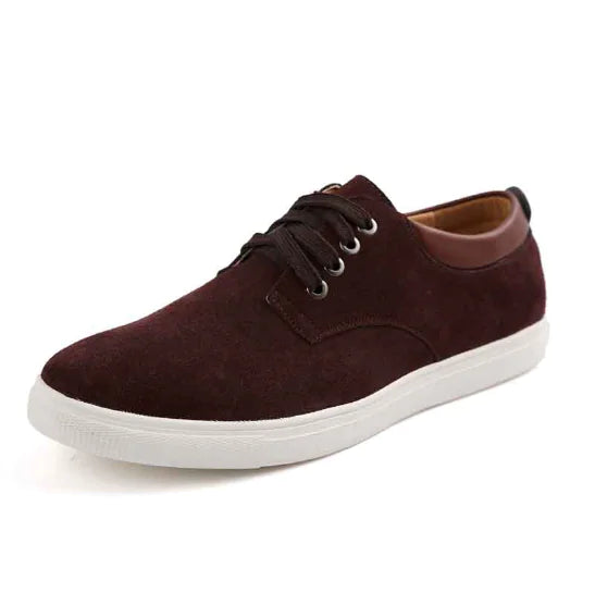 Leather Casual Sneakers (Men's Genuine Leather Shoes)