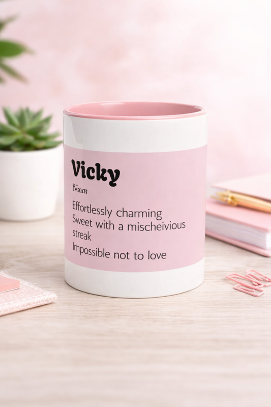 Personalize this Mug! White 11oz Ceramic Mug with Color Inside Ceramic Pink