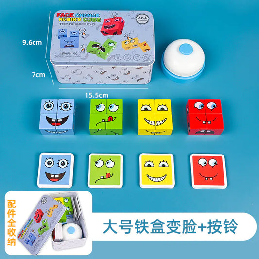Kids Wooden Face-Changing Cube Puzzle Game in Box