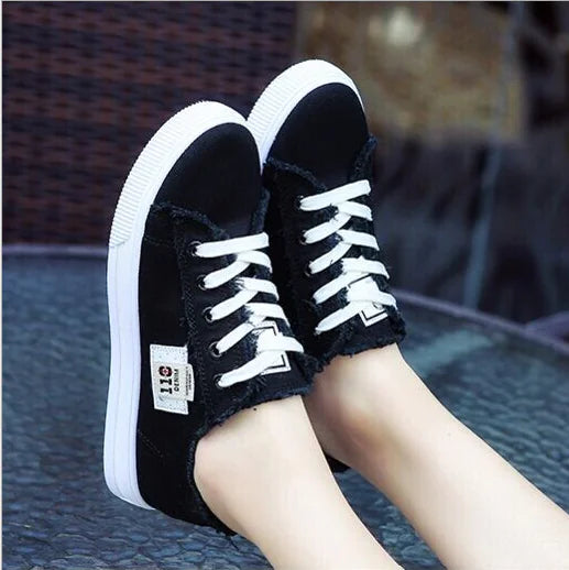 Stylish Women's White Canvas Sneakers for Fall