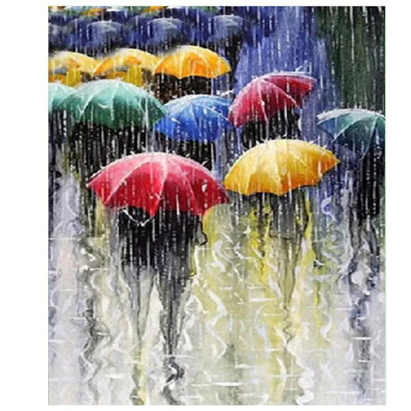 Colorful Umbrella 5D Diamond Painting Art
