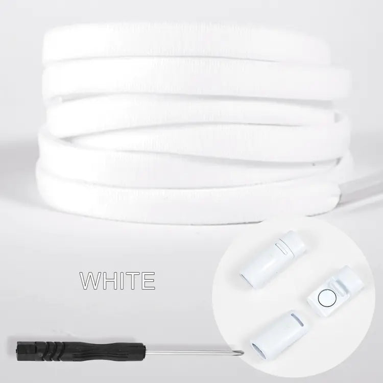 Colorful Magnetic No-Tie Shoelaces with Metal Flat Design