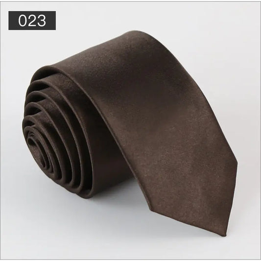 Solid Color Narrow Shiny Tie for Men - Wholesale Stock