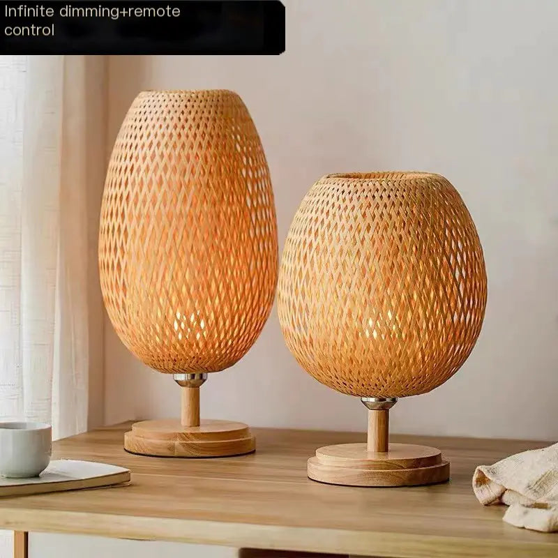 New Chinese Style Wooden Bedside Lamp for Home Decor