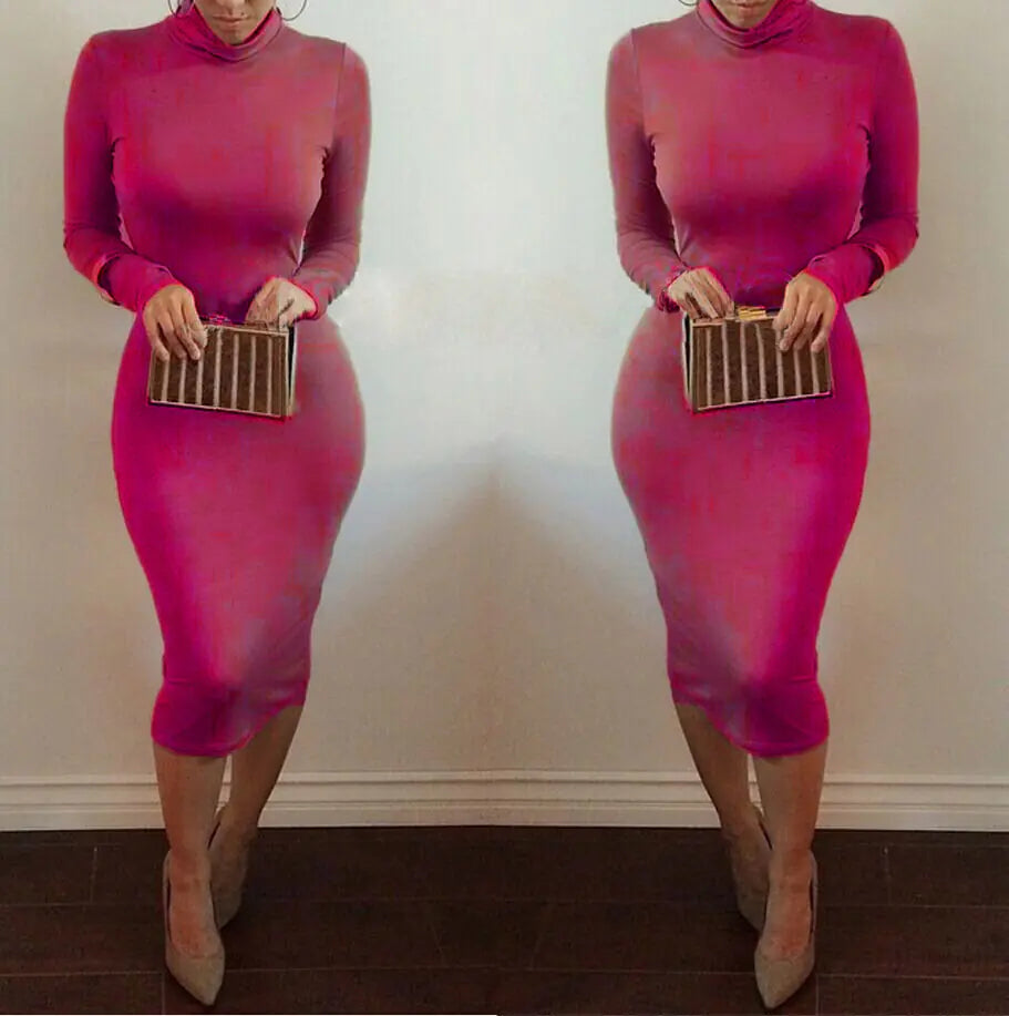 Autumn Winter Bandage Dress & Long Sleeve