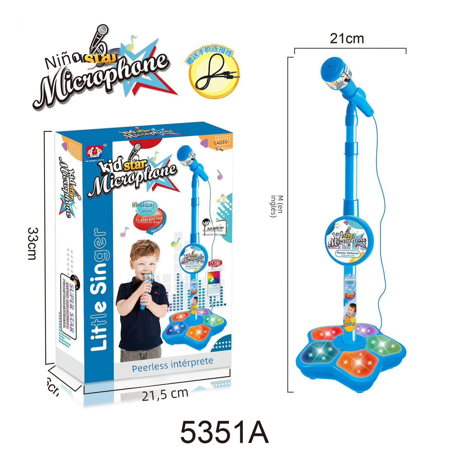 Children's Karaoke Microphone with Stand Toy